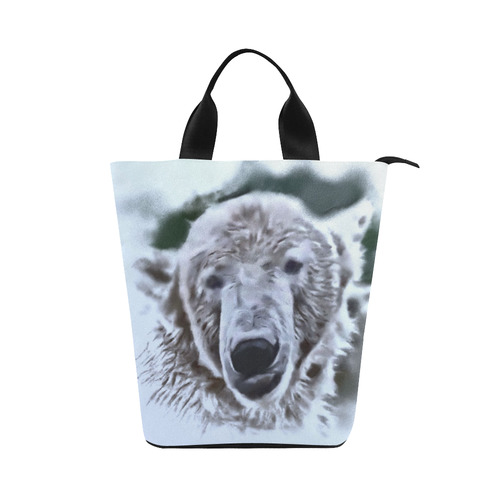Animals and Art - Polar Bear by JamColors Nylon Lunch Tote Bag (Model 1670)