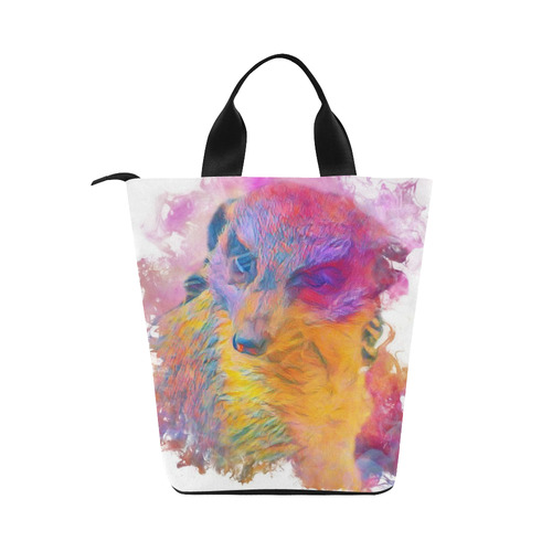 Painterly Animal - Meerkat by JamColors Nylon Lunch Tote Bag (Model 1670)