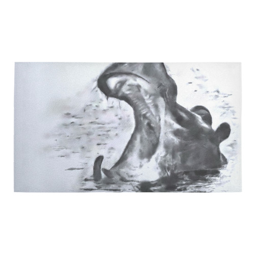 Animals and Art - Hippo by JamColors Bath Rug 16''x 28''
