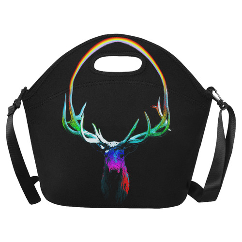 Rainbow Elk Neoprene Lunch Bag/Large (Model 1669)