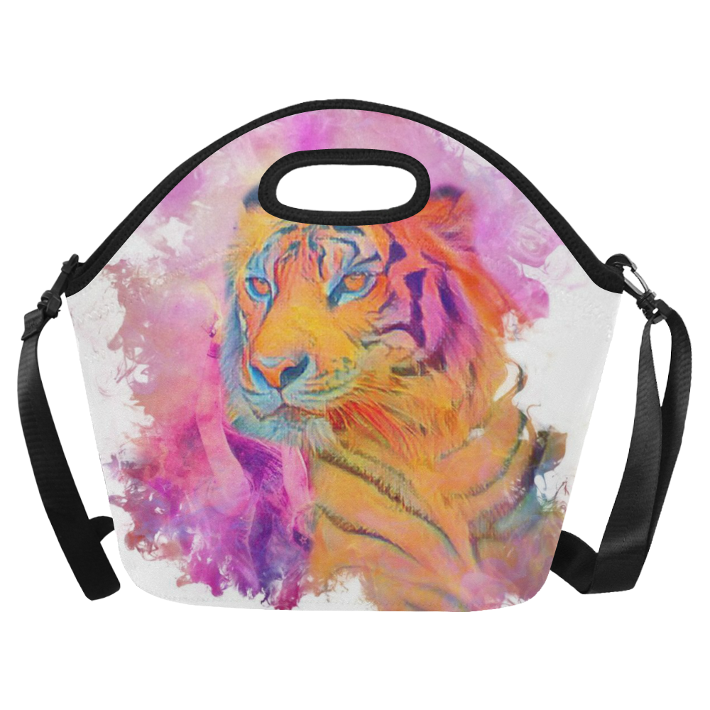Painterly Animal - Tiger by JamColors Neoprene Lunch Bag/Large (Model 1669)