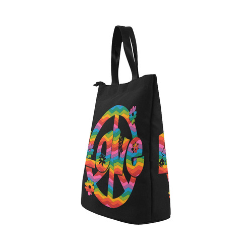 Colorful Love and Peace Nylon Lunch Tote Bag (Model 1670)