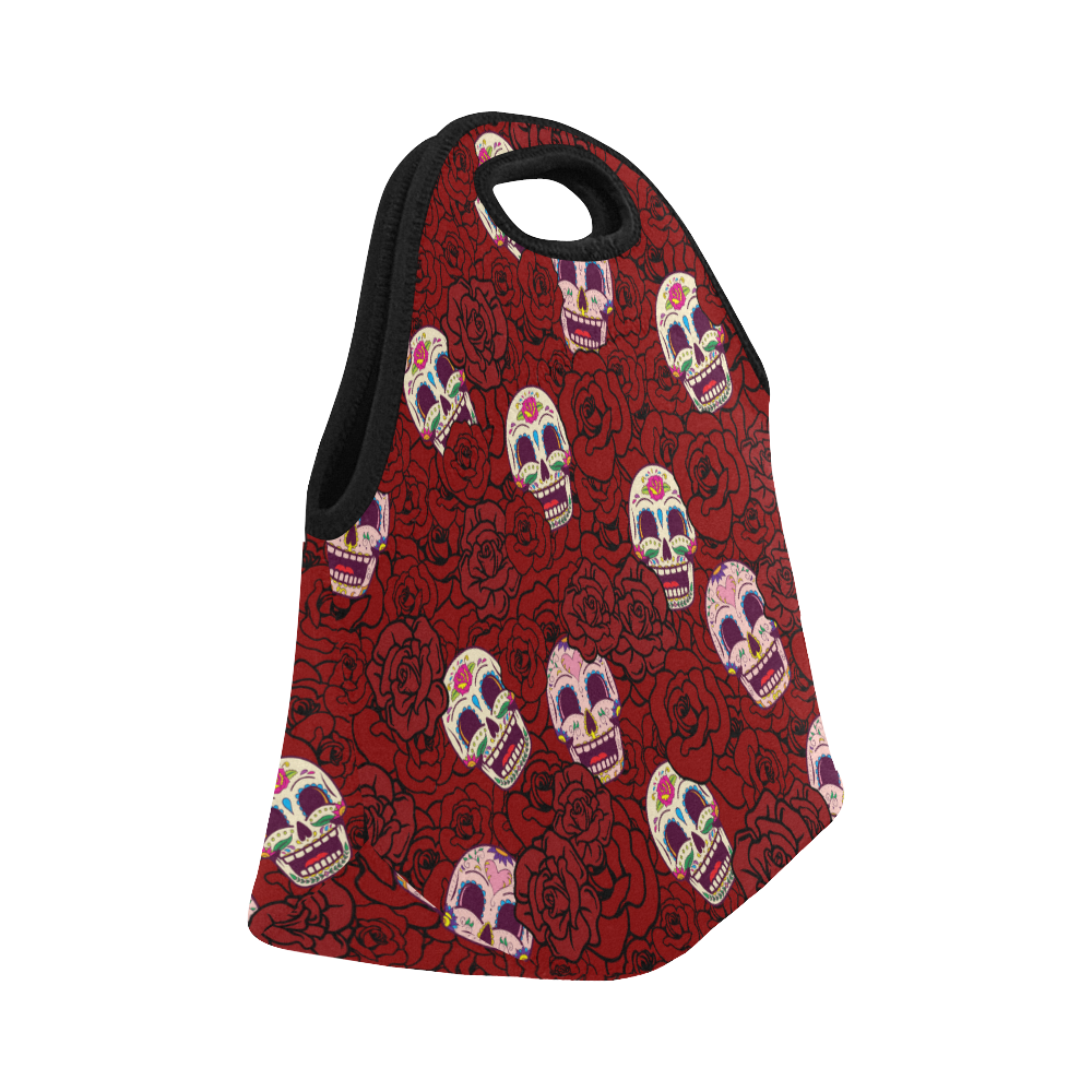 Rose Sugar Skull Neoprene Lunch Bag/Small (Model 1669)