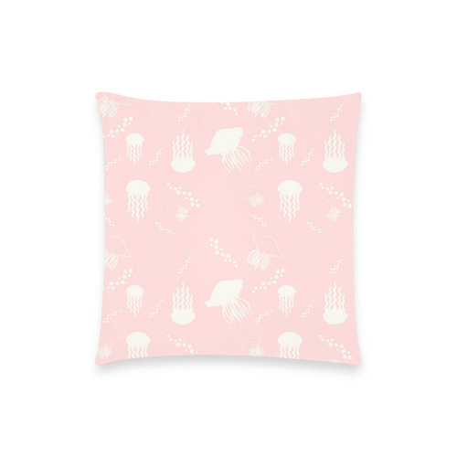 jellyfish pink Custom  Pillow Case 18"x18" (one side) No Zipper