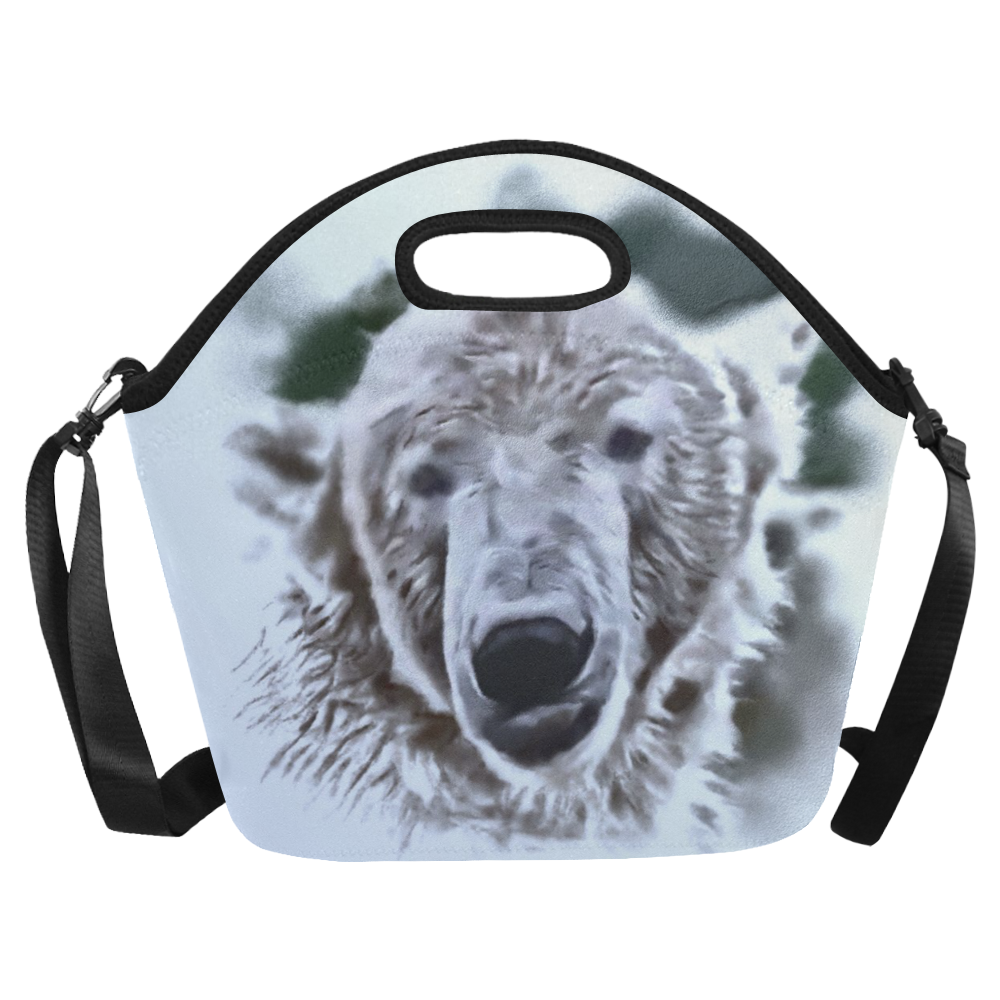 Animals and Art - Polar Bear by JamColors Neoprene Lunch Bag/Large (Model 1669)