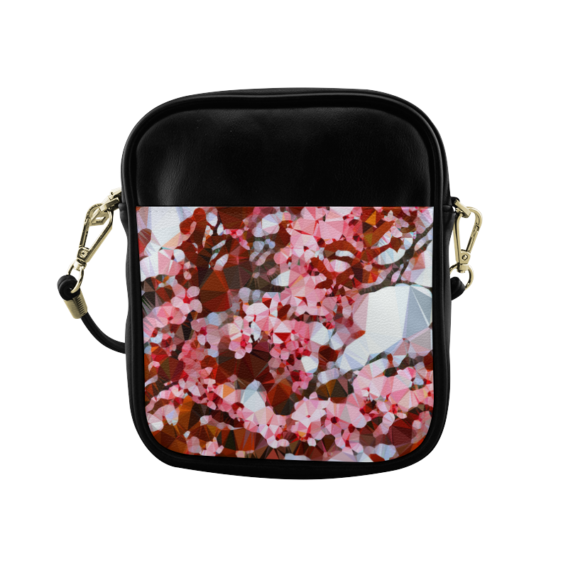 Blossoming Cherry Tree Floral Low Poly Triangles Sling Bag (Model 1627)