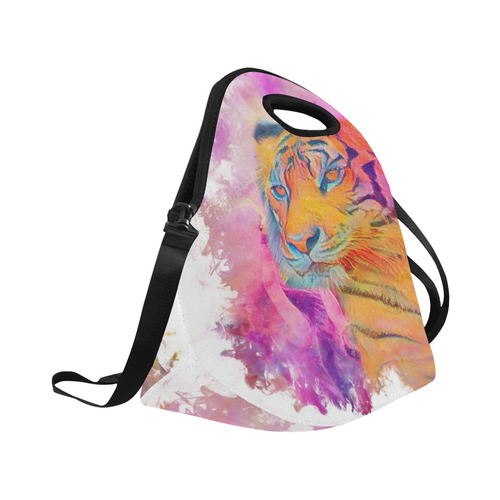 Painterly Animal - Tiger by JamColors Neoprene Lunch Bag/Large (Model 1669)