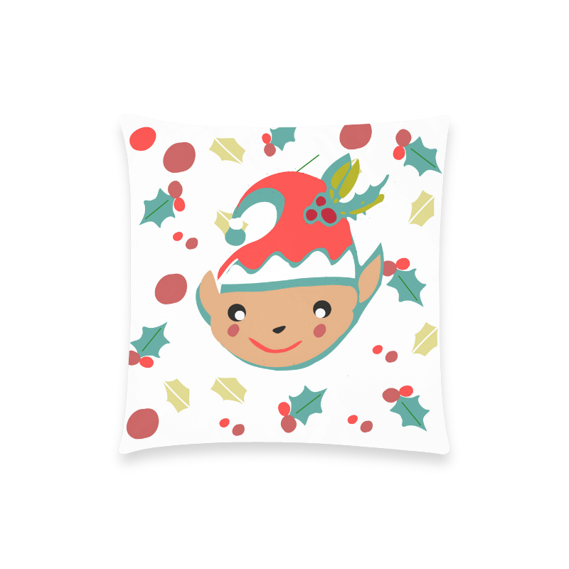 christmas elf Custom  Pillow Case 18"x18" (one side) No Zipper