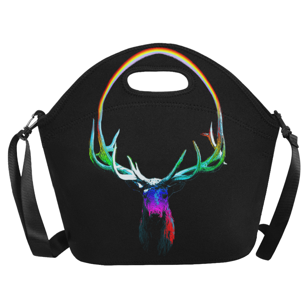Rainbow Elk Neoprene Lunch Bag/Large (Model 1669)