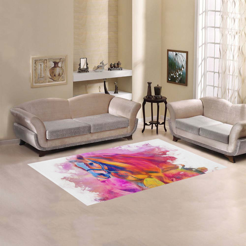 Painterly Animal - Horse by JamColors Area Rug 5'x3'3''