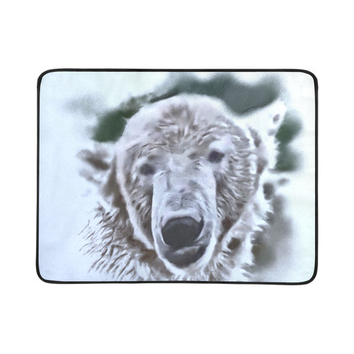 Animals and Art - Polar Bear by JamColors Beach Mat 78"x 60"