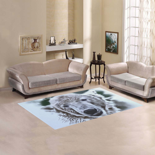 Animals and Art - Polar Bear by JamColors Area Rug 5'x3'3''