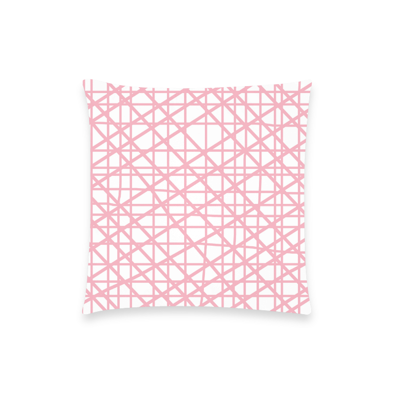 textures lines pink Custom  Pillow Case 18"x18" (one side) No Zipper