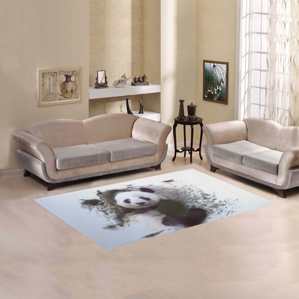 Animals and Art - Panda by JamColors Area Rug 5'x3'3''