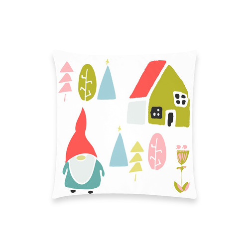 christmas gnom Custom  Pillow Case 18"x18" (one side) No Zipper