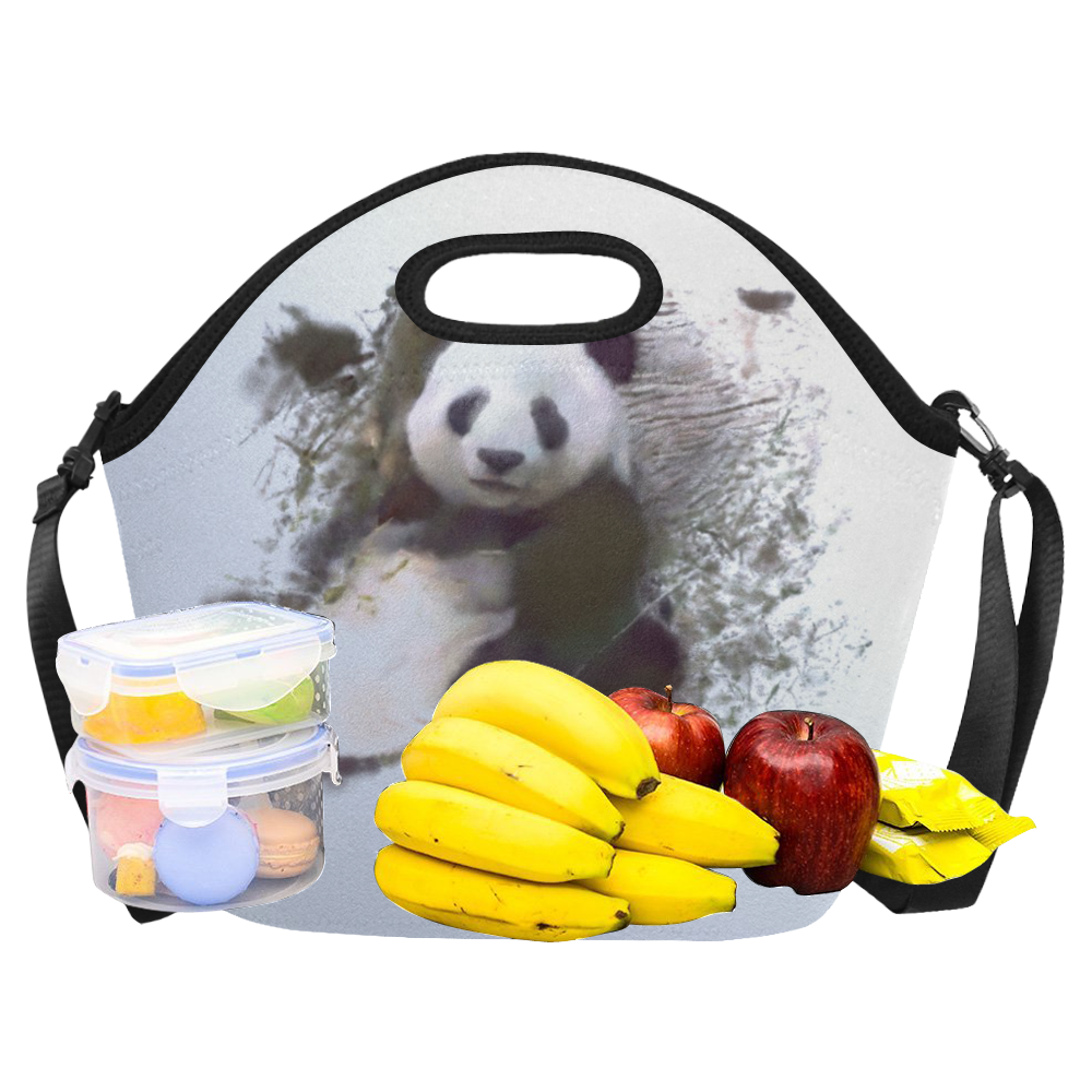 Animals and Art - Panda by JamColors Neoprene Lunch Bag/Large (Model 1669)