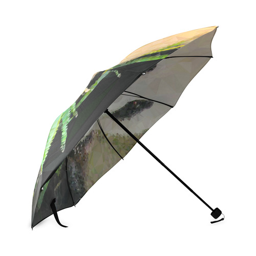 Giant Panda Eating Low Poly Triangle Art Foldable Umbrella (Model U01)
