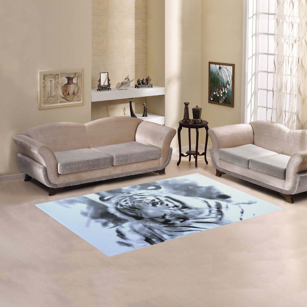 Animals and Art - Tiger by JamColors Area Rug 5'x3'3''