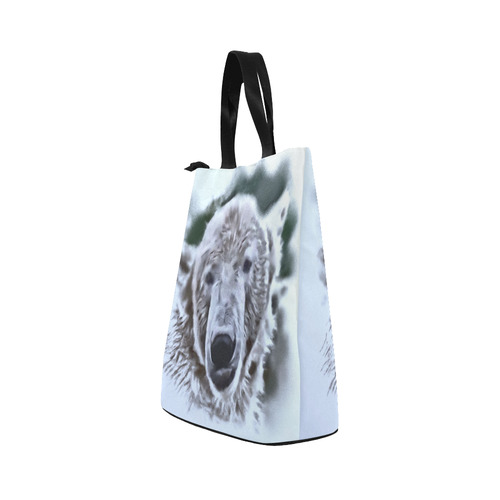 Animals and Art - Polar Bear by JamColors Nylon Lunch Tote Bag (Model 1670)