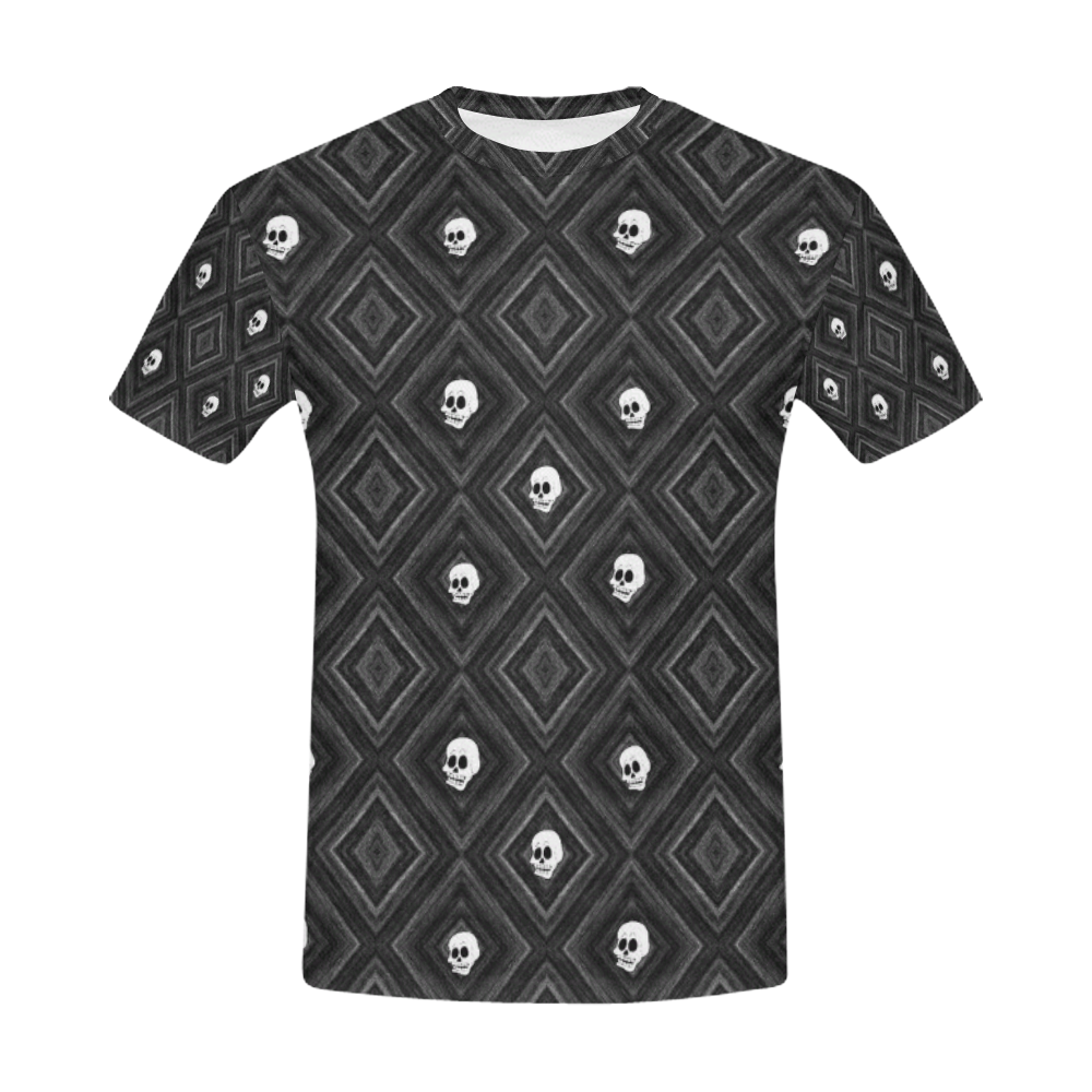 Funny little Skull pattern, B&W by JamColors All Over Print T-Shirt for Men (USA Size) (Model T40)