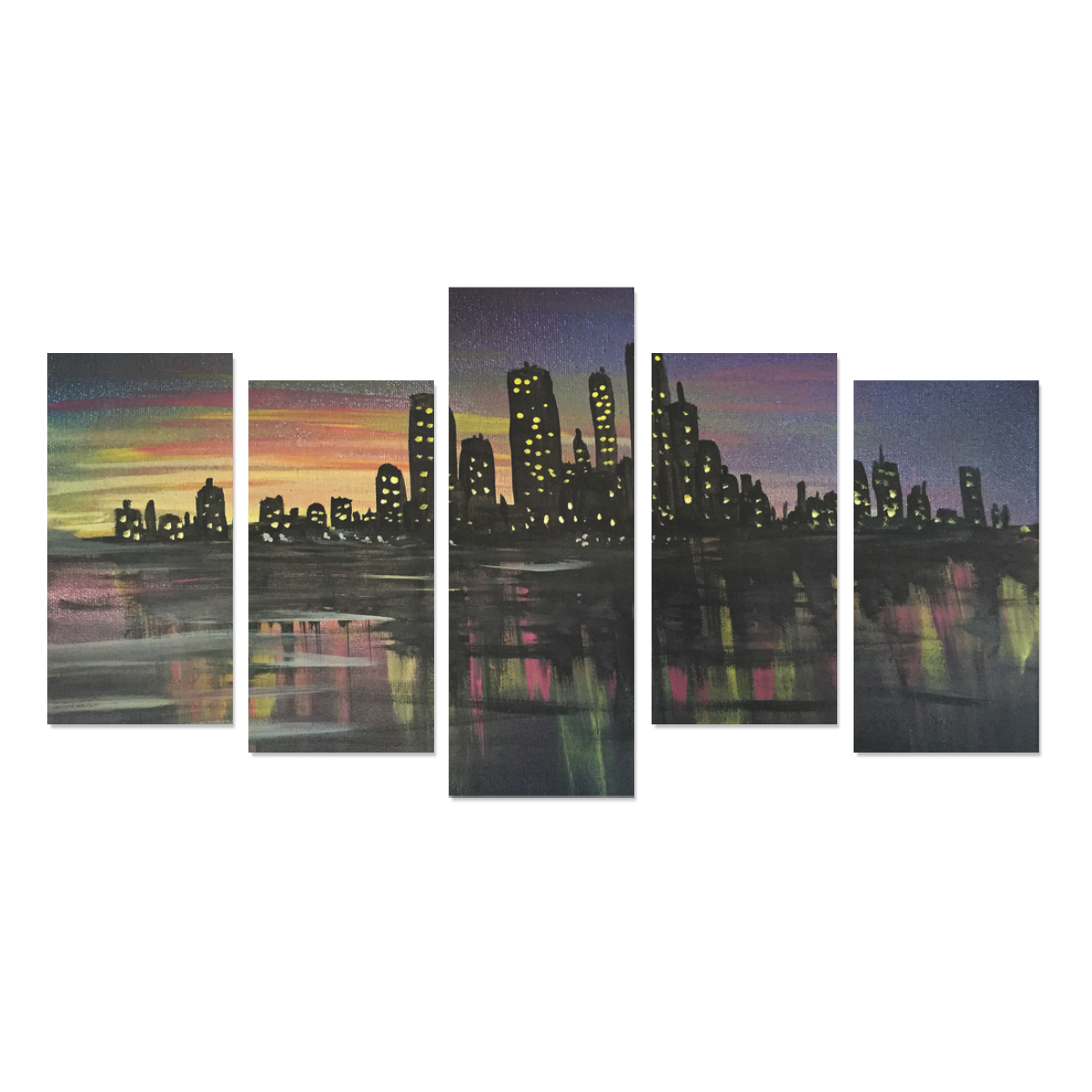 City Lights Canvas Print Sets E (No Frame)