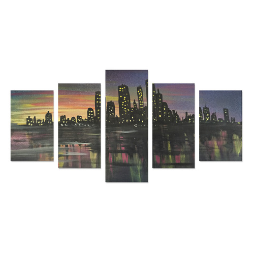City Lights Canvas Print Sets C (No Frame)