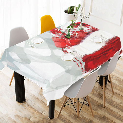 Christmas Gifts Snow Low Poly Geometric Triangles Cotton Linen Tablecloth 52"x 70"