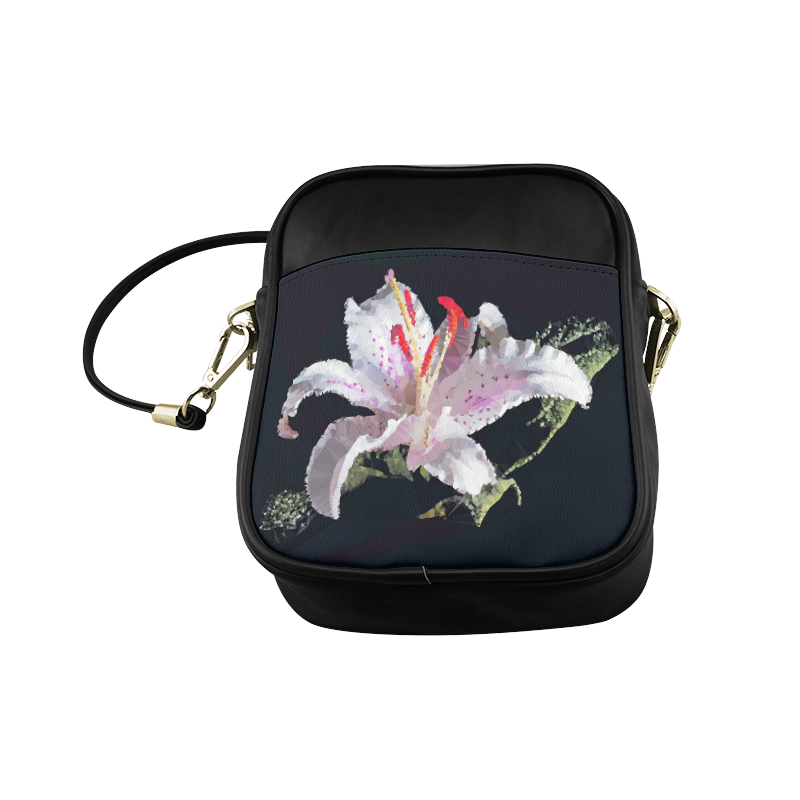Easter Lily Geometric Low Poly Floral Triangle Art Sling Bag (Model 1627)