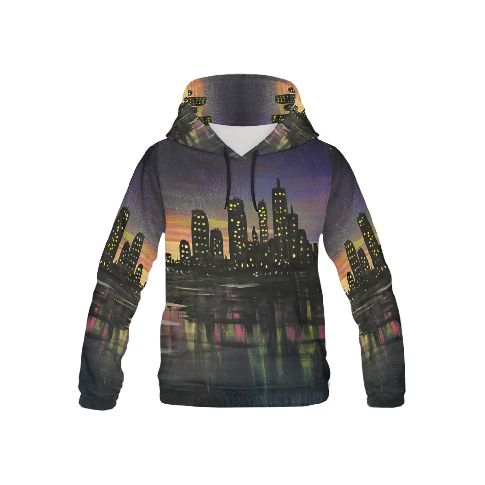 City Lights All Over Print Hoodie for Kid (USA Size) (Model H13)