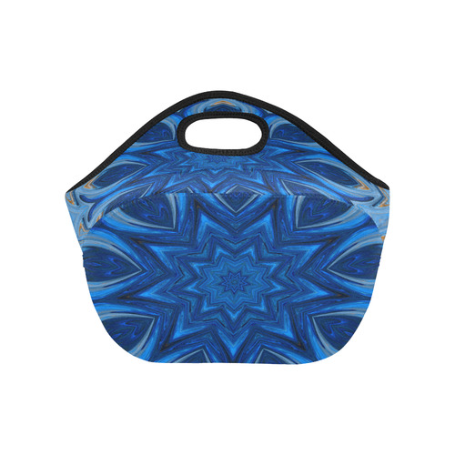 Blue Blossom Mandala Neoprene Lunch Bag/Small (Model 1669)
