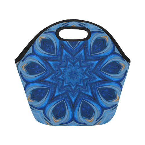 Blue Blossom Mandala Neoprene Lunch Bag/Small (Model 1669)