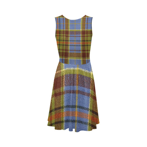 ADAM TARTAN Sleeveless Ice Skater Dress (D19)