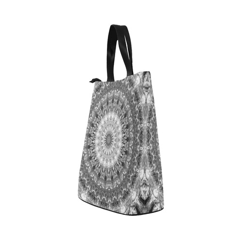 Black and White Harmony Mandala Nylon Lunch Tote Bag (Model 1670)