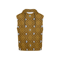 Funny little Skull pattern, golden by JamColors All Over Print Sleeveless Hoodie for Kid (Model H15)