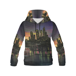 City Lights All Over Print Hoodie for Women (USA Size) (Model H13)