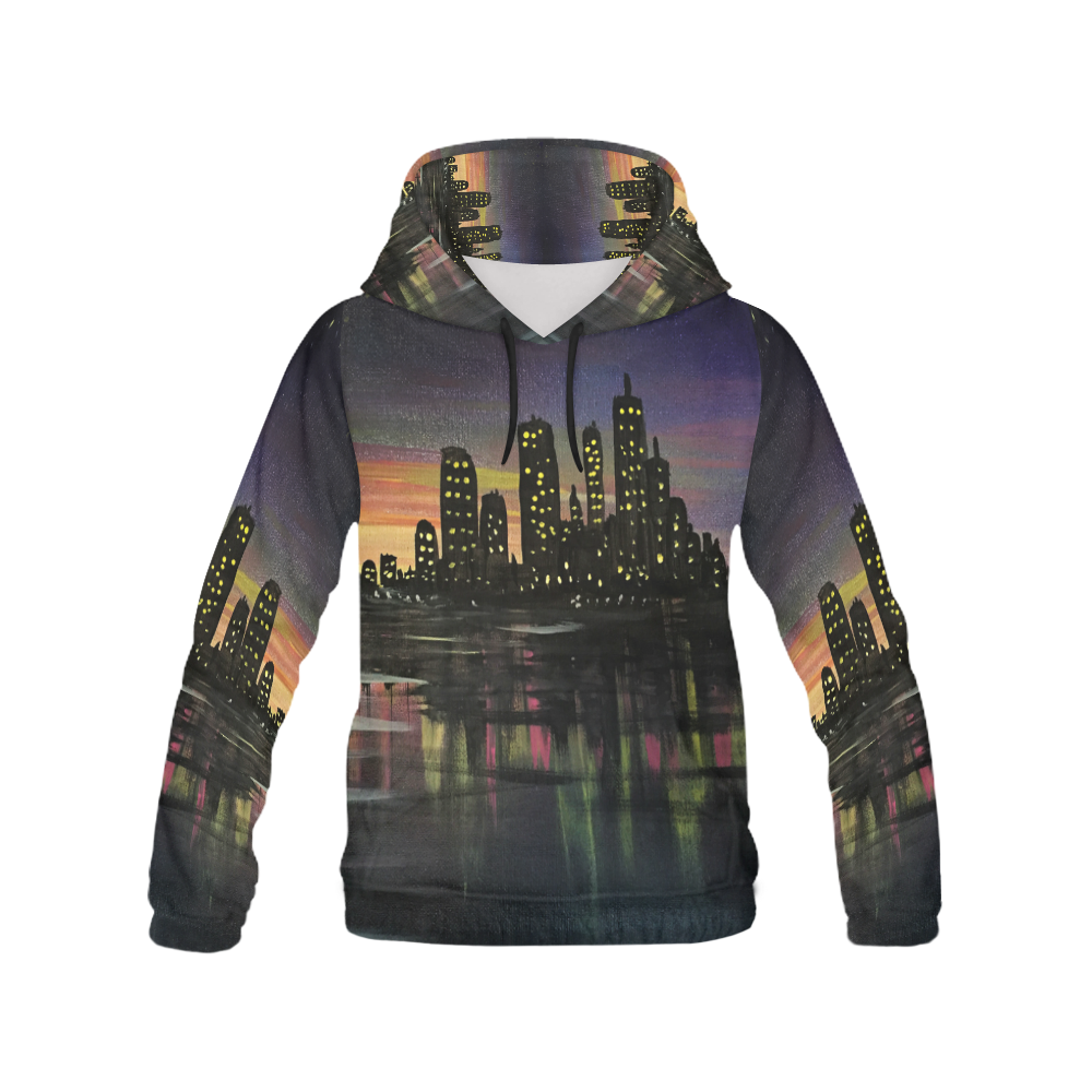 City Lights All Over Print Hoodie for Men (USA Size) (Model H13)
