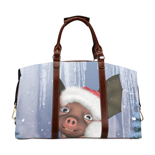 Christmas, cute little piglet with christmas hat Classic Travel Bag (Model 1643) Remake