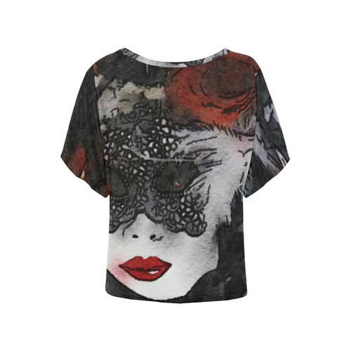 Gathering Noir Women's Batwing-Sleeved Blouse T shirt main image 1