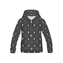 Funny little Skull pattern, B&W by JamColors All Over Print Hoodie for Kid (USA Size) (Model H13)