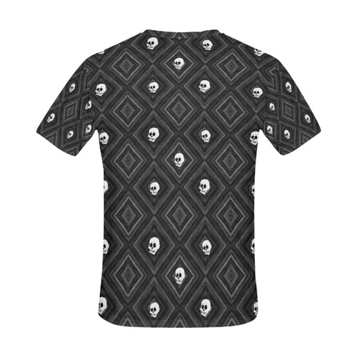 Funny little Skull pattern, B&W by JamColors All Over Print T-Shirt for Men (USA Size) (Model T40)