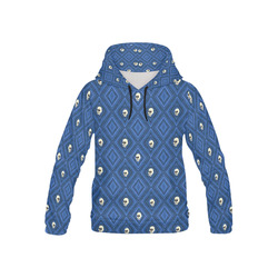 Funny little Skull pattern, blue by JamColors All Over Print Hoodie for Kid (USA Size) (Model H13)