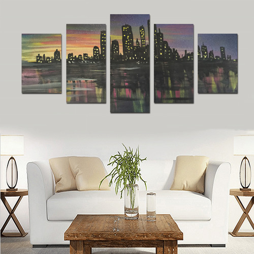 City Lights Canvas Print Sets D (No Frame)