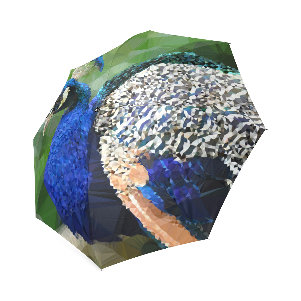 Peacock Low Poly Geometric Triangle Art Foldable Umbrella (Model U01)