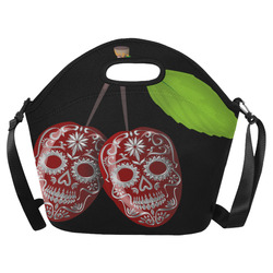 Cherry Sugar Skull Neoprene Lunch Bag/Large (Model 1669)