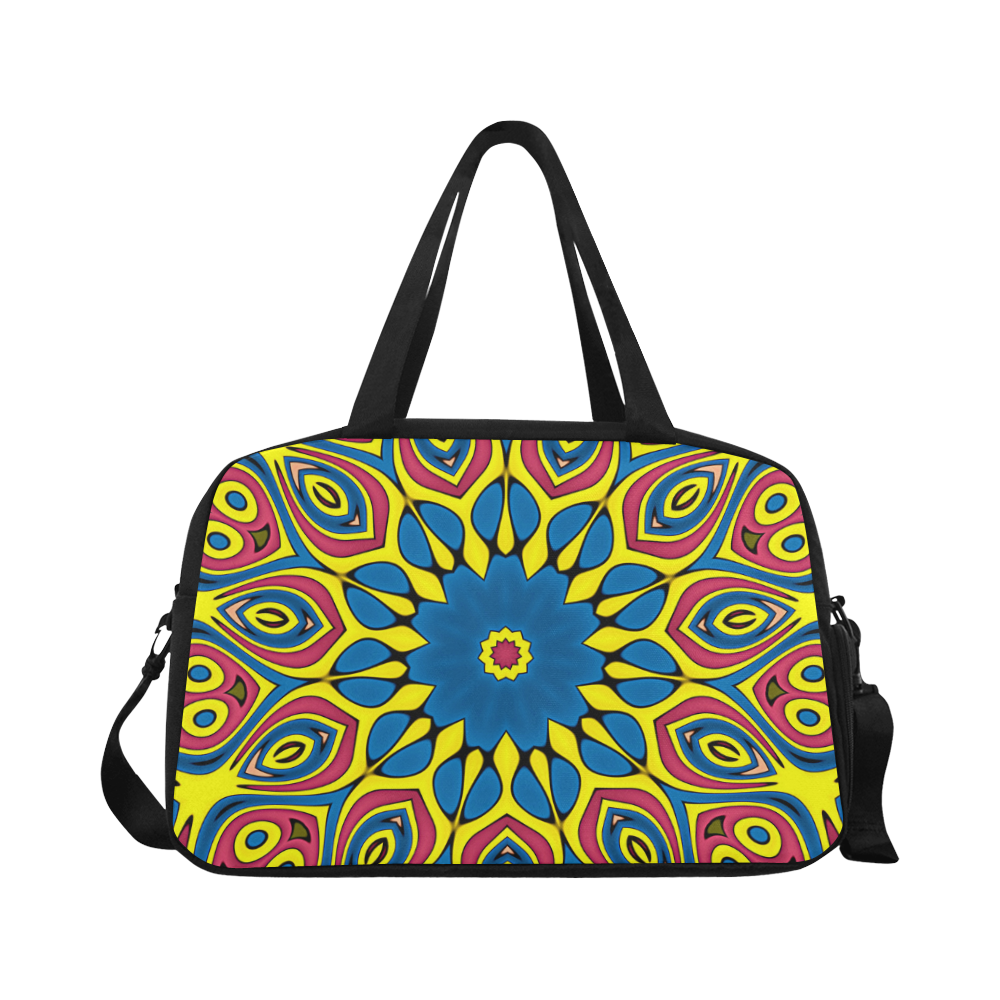 Yellow Flower Mandala Fitness Handbag (Model 1671)