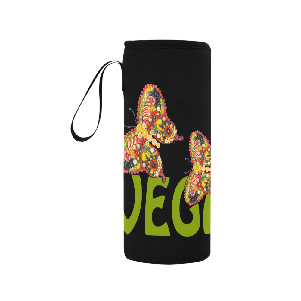 Vegan Love Life Butterflies Neoprene Water Bottle Pouch/Medium