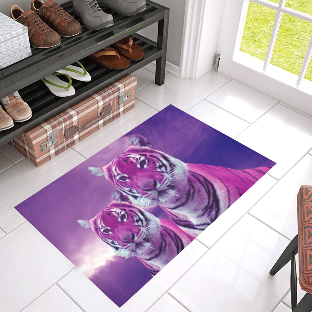 Purple Tigers Azalea Doormat 30" x 18" (Sponge Material)