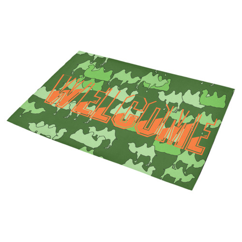 camelflage green, Welcome Azalea Doormat 30" x 18" (Sponge Material)