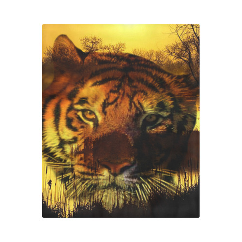 Tiger Face Duvet Cover 86"x70" ( All-over-print)