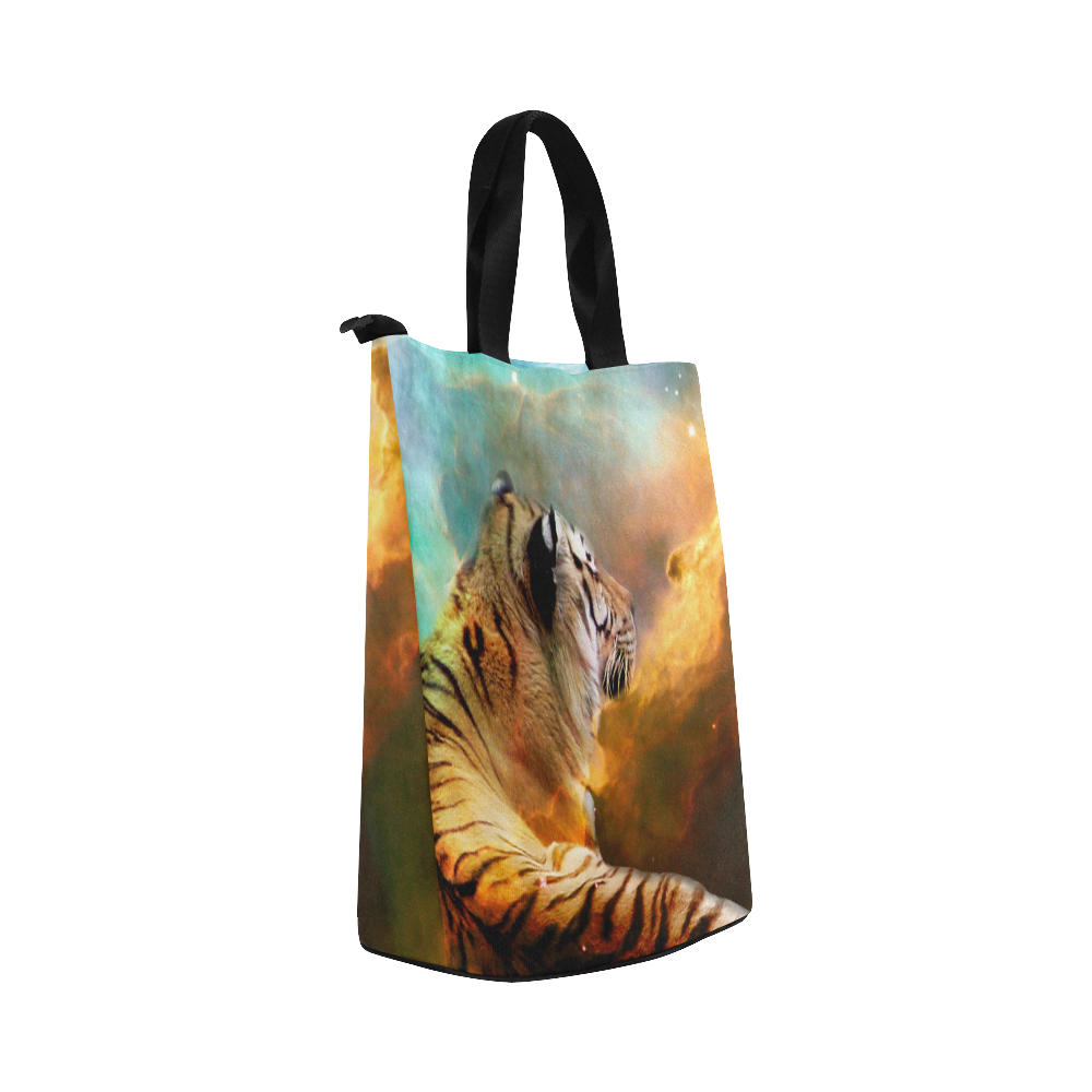 Tiger and Nebula Nylon Lunch Tote Bag (Model 1670)